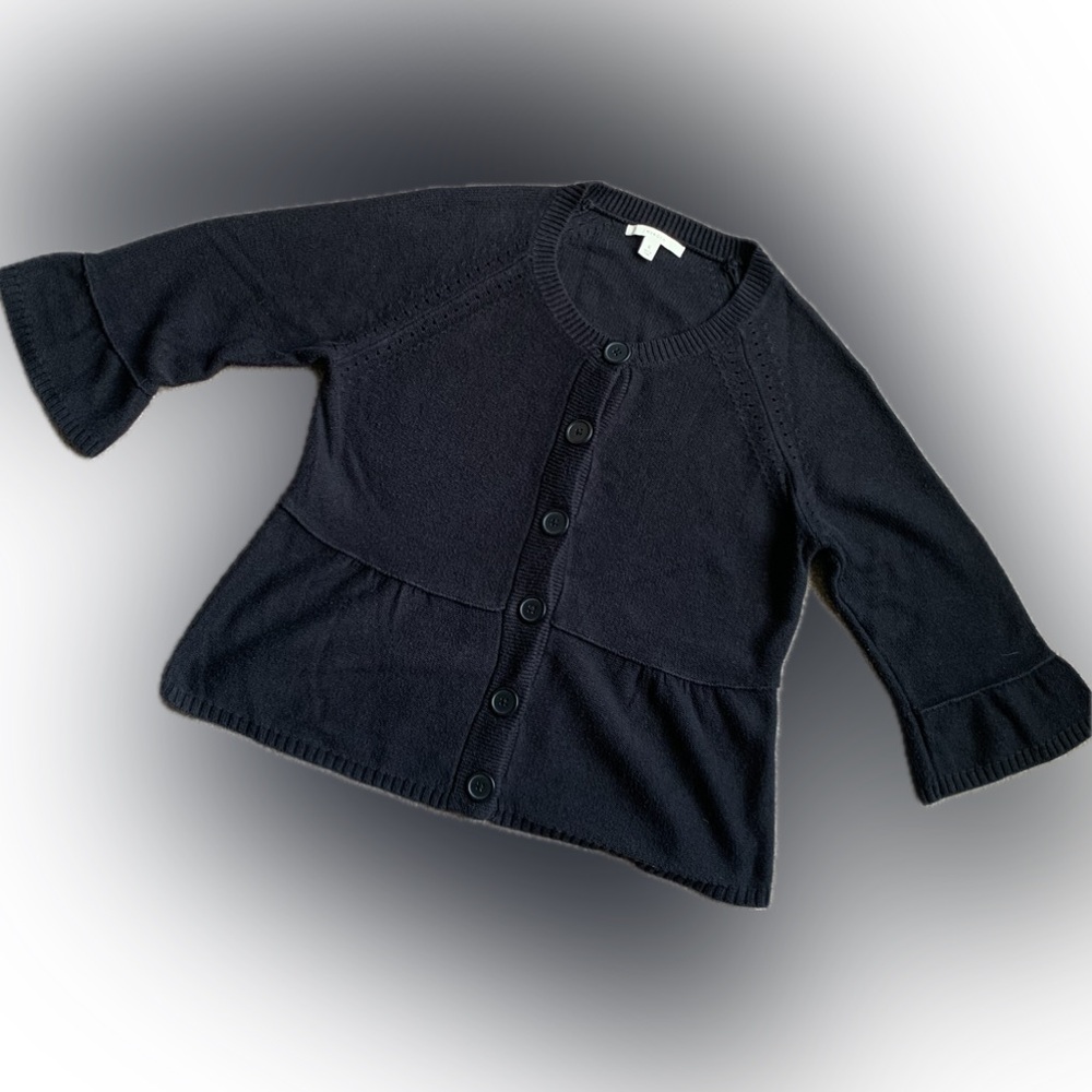 bell sleeve cardigan, black  XL | MERONA